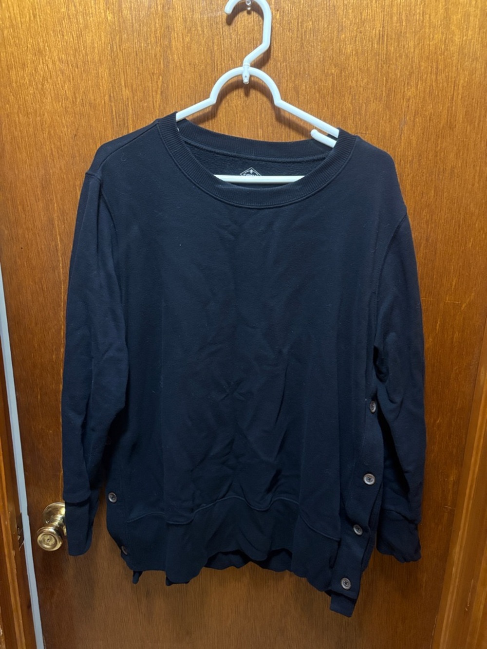 St. John's Bay Black Women's Pullover Sweater with Side Buttons